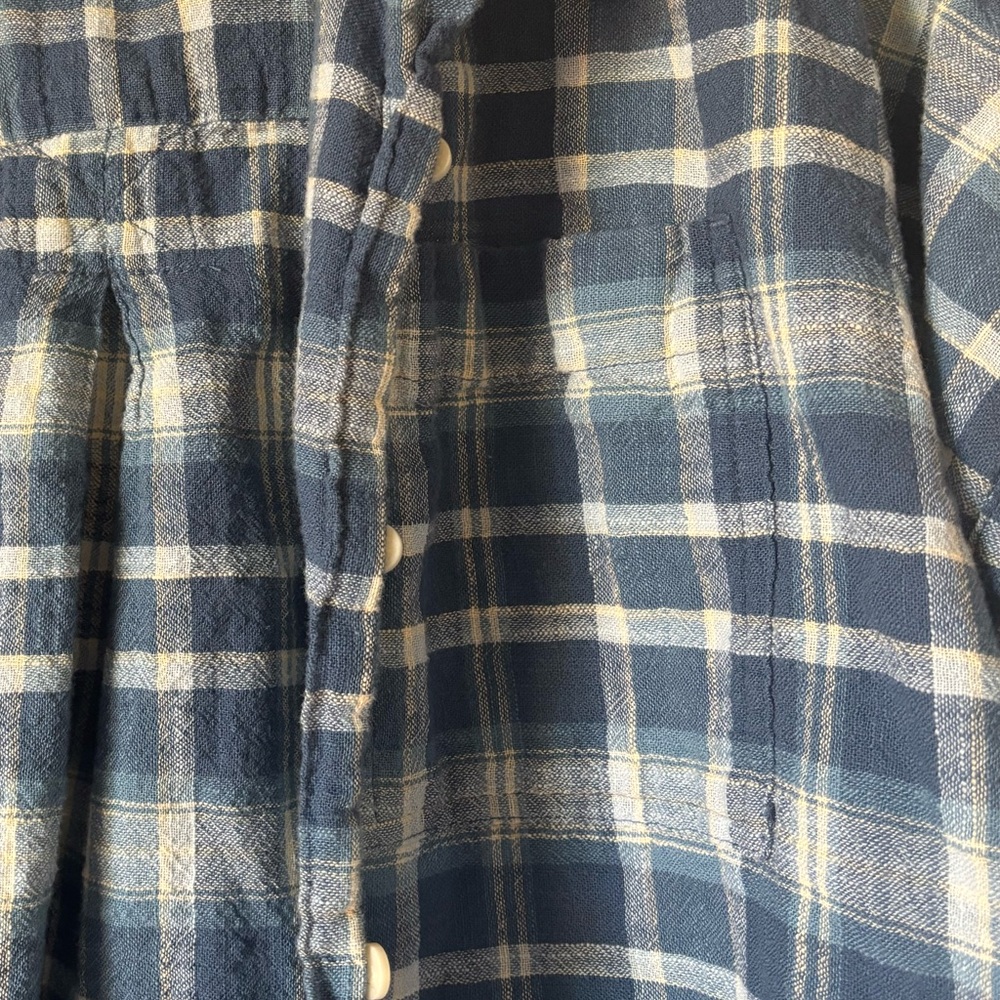 L.L. Bean Blue Plaid Short-Sleeve Shirt - Picture 3 of 5
